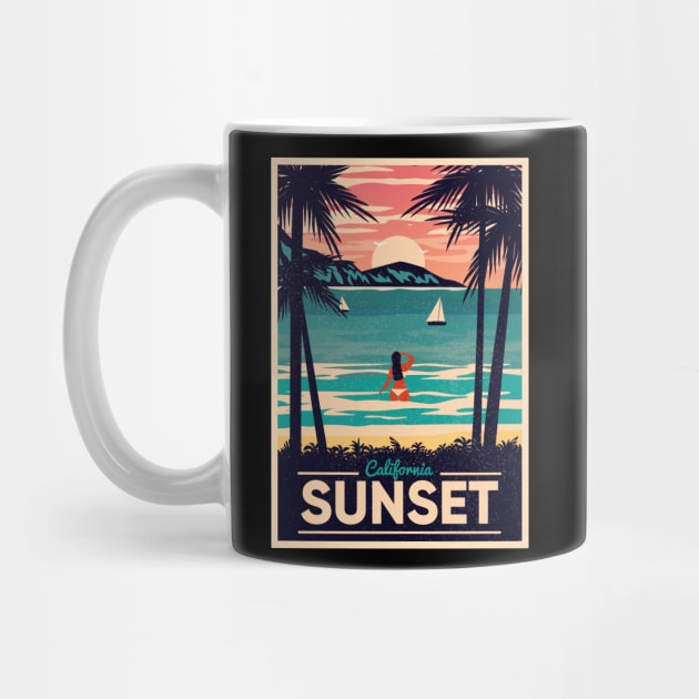 Retro California Sunset by crimsonshirt